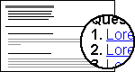 Numbered links at the top